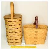 Pair of Baskets; one has lid, other is divided