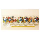 Group lot of (7) Vintage Smurf glasses