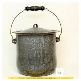 Large Vintage Graniteware Pot w/ Lid