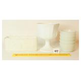 Milk Glass Lot: Custard Cups are Fire King as
