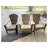 (3) Large Plastic Outdoor Chairs