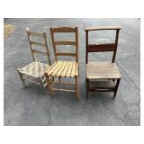 (3) Vintage Wooden Chairs