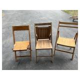 (3) Vintage Wooden Folding Chairs