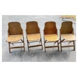 Set of (4) Vintage Wooden Folding Chairs
