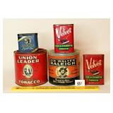 Group lot of tins including Bugler, Union Leader,