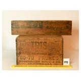 Vintage Kraft American Cheese Wooden Box & Iris