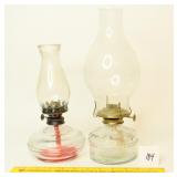 Lot of (2) Vintage Oil Lamps