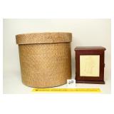 Round Box full of yarn & a prayer box