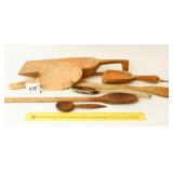 Lot of Vintage Wooden Scoops & Spoons