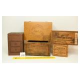 Group lot of Vintage Wooden Boxes including cigar