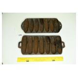 (2) Vintage Cast Iron Corn Stick Pans