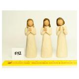 Trio of Willow Tree Figurines; Sisters by Heart