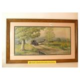 Framed Fred Thrasher Print 'Old General'; signed