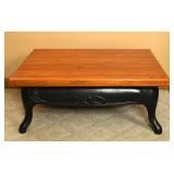 Small Coffee Table w/ wood top; base appears to