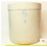 #4 Louisville Pottery Indian Head Stoneware Crock