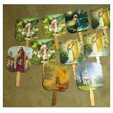 Vintage Funeral Home Fans including Grissom