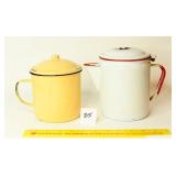 (2) Graniteware pieces: one yellow & black w/