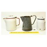 Couple of Vintage Graniteware Coffee Pots, no