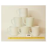 Lot of Vintage Milk Glass Coffee Mugs; Fire King