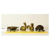Group lot: Brass Squirrel, Brass Rabbit, Brass