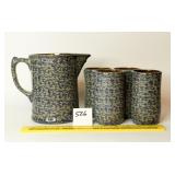 Beaumont Brothers Pottery Pitcher & Glasses Set