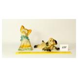 Pair of Vintage Chalkware Dogs (both have some