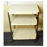 Vintage Metal Rolling Kitchen Cart (has electric