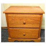 Oak Bedside Table w/ (2) drawers