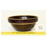 Small Antique Stoneware Bowl, marked USA on