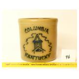 Columbia, KY Pottery Crock; stamped Maple City