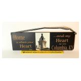 Wooden Wall Hanging; has Photo of Columbia KY