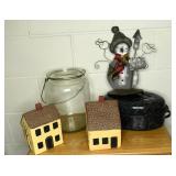 Decorative Primitive Items and a small enamelware