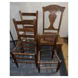 (3) Vintage Straight Back Chairs w/out bottoms;