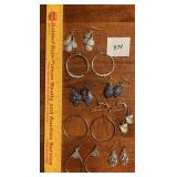 Group lot of Silver-Tone Earrings