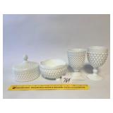 A group lot of vintage milk glass - Located in