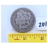 1902 Morgan silver dollar no mint mark