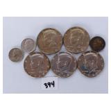 (5) Kennedy Half Dollars, they are 40% silver.