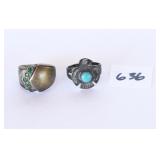 pair of rings both marked sterling. The one on