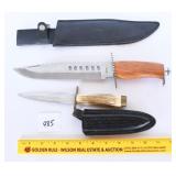 (2) knives. The large knife is Marked China does