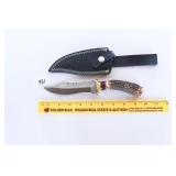 Damascus knife with sheath