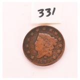 1822 Large One Cent Coin