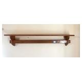 An Oak Book Shelf with quilt rack. Measures
