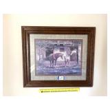 A framed horse print - Located in BR3