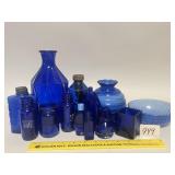 A group of cobalt blue glassware - Located in