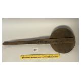 An antique primitive wooden tool marked JM Roy