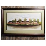 A framed Russell County high school print. It is