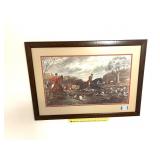 A framed vintage print. It appears to be the
