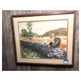A framed Jean Gray print. It is the Gray Fox. It