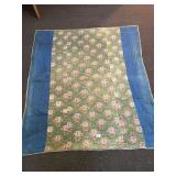 A vintage hand-stitched quilt. It does show heavy