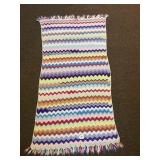 A small lap afghan. It measures approximately 33